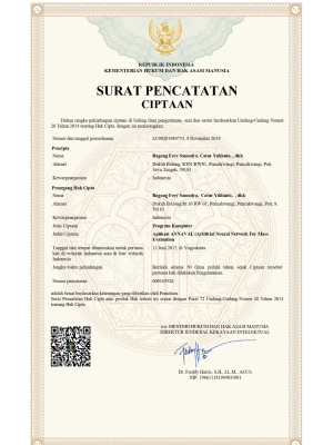 Bagong Fery | Program Komputer - Aplikasi ANNAVAL (Artificial Neural Network For Mass Evaluation) | 2017