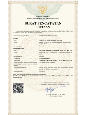 Senthot Sudirman | Program Komputer - Aplikasi SANTRI (Sistem Entry Data Terintegrasi) | 2018